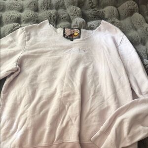 Light purple Crewneck Sweatshirt off the shoulder